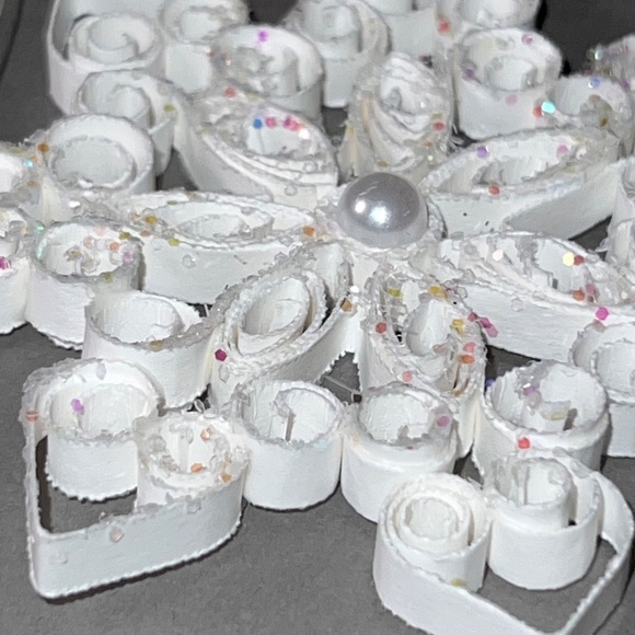 Ornate Curled Paper Snowflake Ornament - Picture 3 of 4